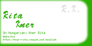 rita kner business card